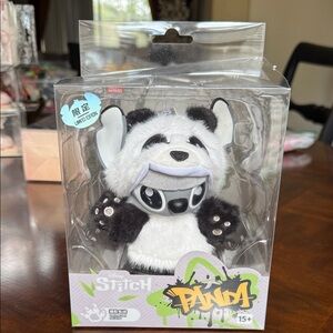 Disney Miniso Stitch Panda Plush Limited Edition- Black and White